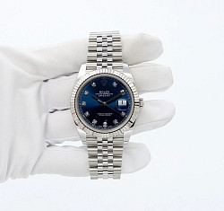 Rolex Datejust 41 mm Bright blue, diamond set dial - фото 4