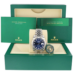 Rolex Datejust 41 mm Bright blue, diamond set dial - фото 1
