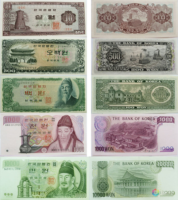 Банкноты Южной Кореи