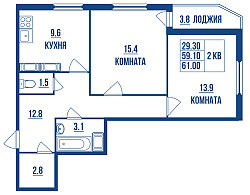 Продажа 2 комнатной квартиры в Шушарах - фото 1