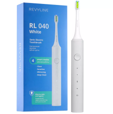 Белая зубная щетка Revyline RL 040 с мощной батареей и насад