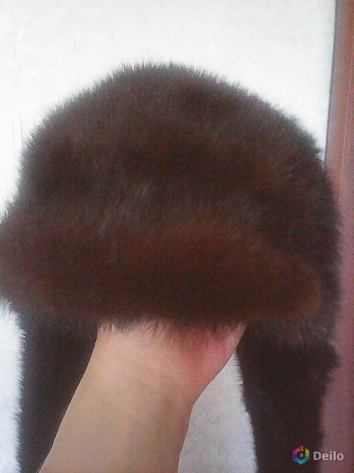 Норковая женская шапка-ушанка