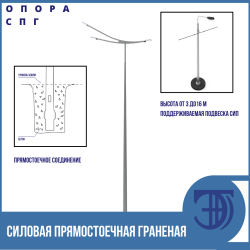 Силовая прямостоечная граненая опора освещения СПГ