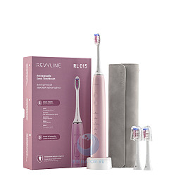 Розовая зубная щетка Revyline RL 015 с тремя насадками
