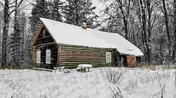 Дом на эстонском хуторе в хвойном лесу под Старым Изборском