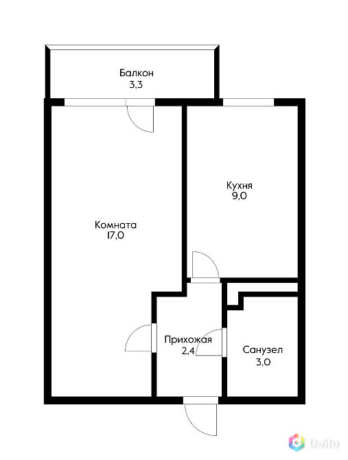 Продается большая 1к квартира