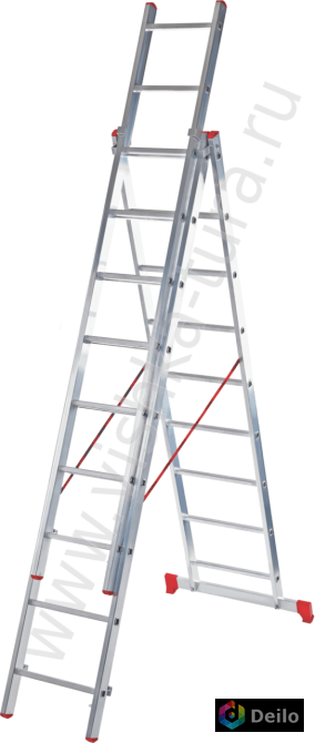 Лестницы алюминиевые, одно-/двух-/трех-/четырехсекционные