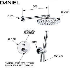 Душ скрытого монтажа с термостатом Daniel Suvi ST20615ZCR - фото 3