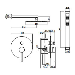 Душевая система Gattoni Circle Two 9190/PDCO - фото 3