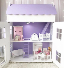 Барби дом деревянный Кукольный дом для Барби с мебелью - фото 3