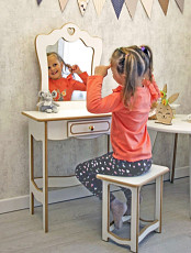 Туалетный столик и стульчик для девочки с зеркалом детский - фото 5