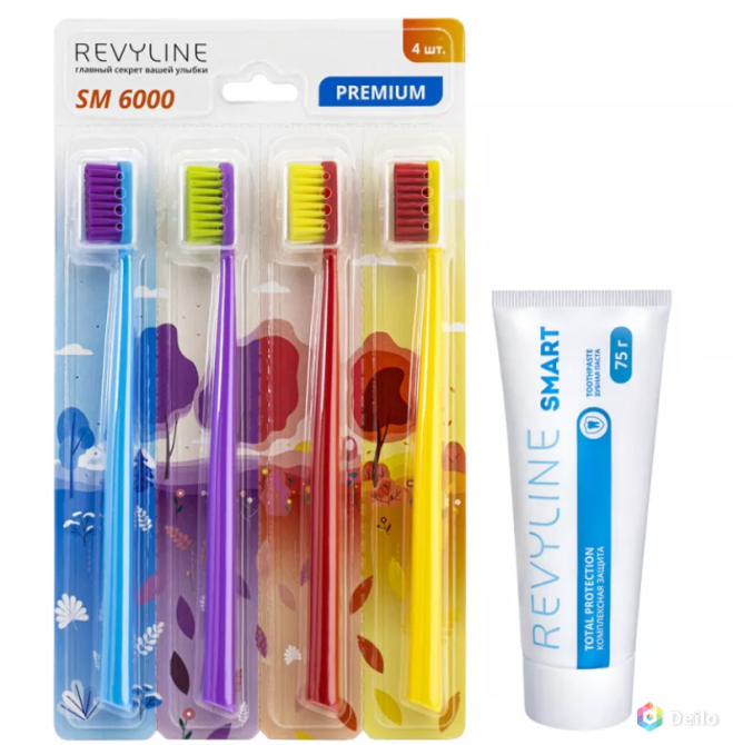 Набор зубных щеток Revyline SM6000 Smart с пастой (75 г)