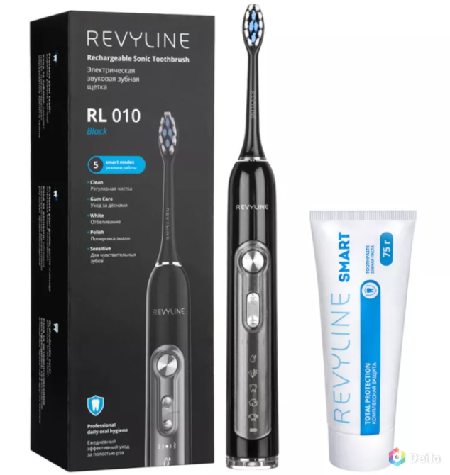 Звуковая щетка Revyline RL010 Black плюс зубная паста