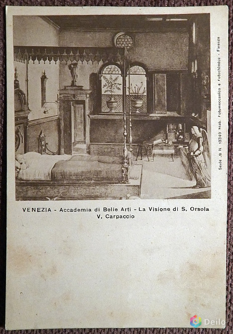 Антикварная открытка. В. Карпаччо "Сон Св. Урсулы". Венеция