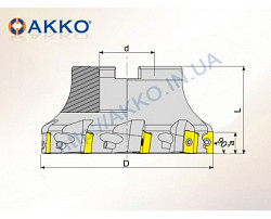 Фреза торцевая afm90-ap16-d125-b40-z09 akko - фото 3