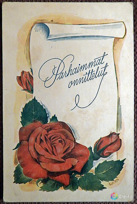 Открытка "Лучшие поздравления". 1930-40-е гг. Финляндия