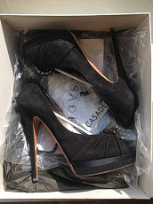 Туфли casadei италия новые размер 39 замшевые черные платфор - фото 7