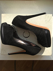 Туфли casadei италия новые размер 39 замшевые черные платфор