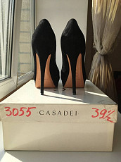Туфли casadei италия новые размер 39 замшевые черные платфор - фото 5