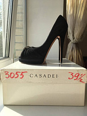 Туфли casadei италия новые размер 39 замшевые черные платфор - фото 4