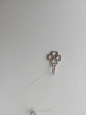 Кулон подвеска клевер цветок серебро с бриллиантом 585 золот - фото 5