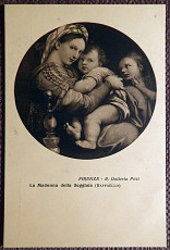 Антикварная открытка. Рафаэль "Мадонна с младенцем"
