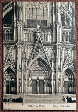 Антикварная открытка "Кёльн. Собор. Южный вход". Германия