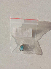 Кулон подвеска капелька голубой камень Sunlight бижутерия ук - фото 4