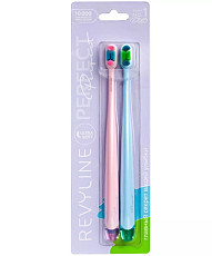 Комплект зубных щеток Revyline Perfect, розовая и голубая