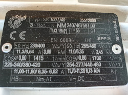 Мотор-редуктор NORD 25-100L/40 электродвигатель 3кВт 1415об - фото 3