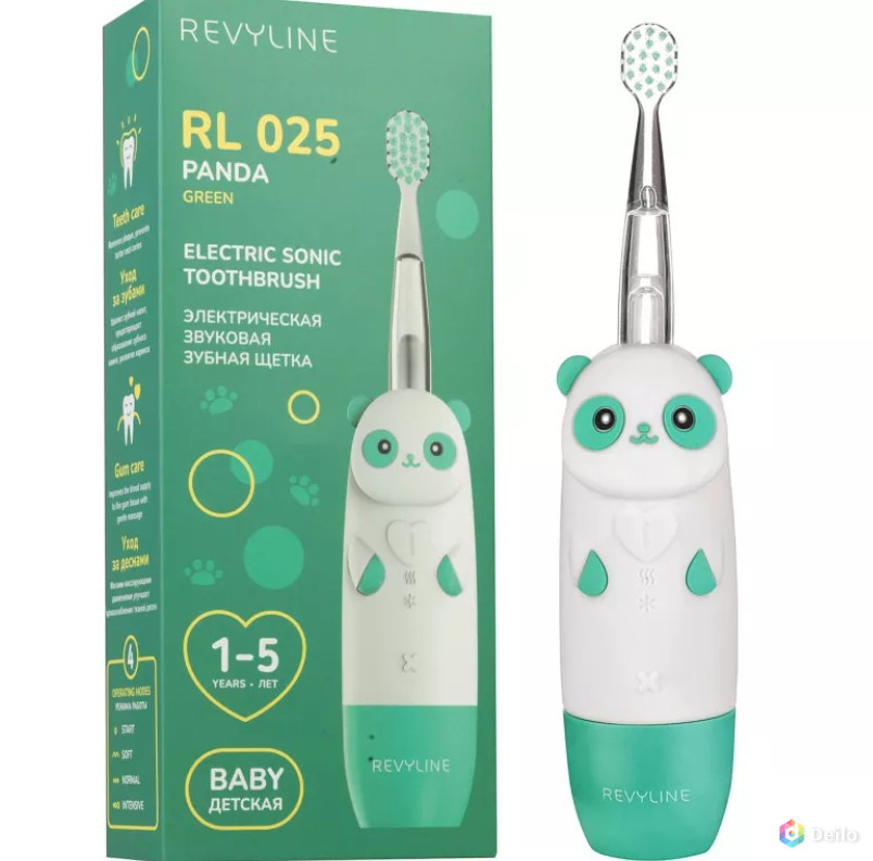 Звуковая щетка для детей Revyline RL025 Panda Green