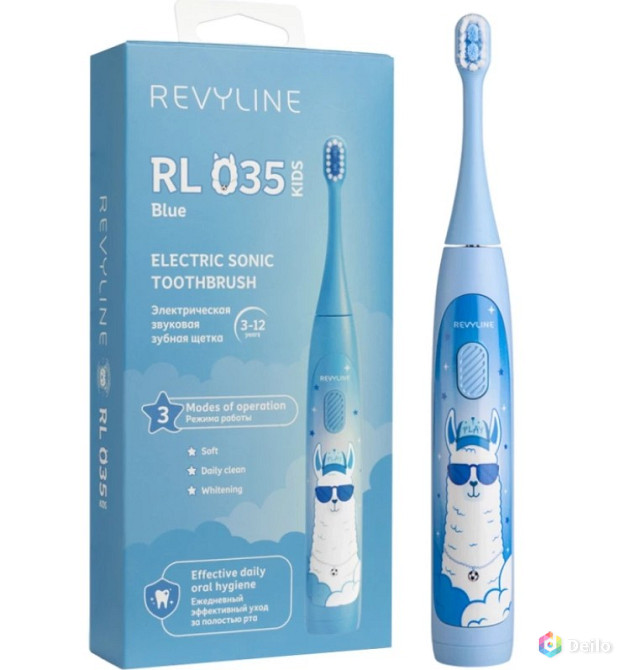 Звуковая щетка Revyline RL 035 Kids, голубой корпус