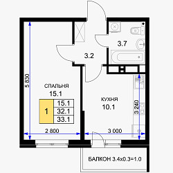 Продам 1-к квартиру