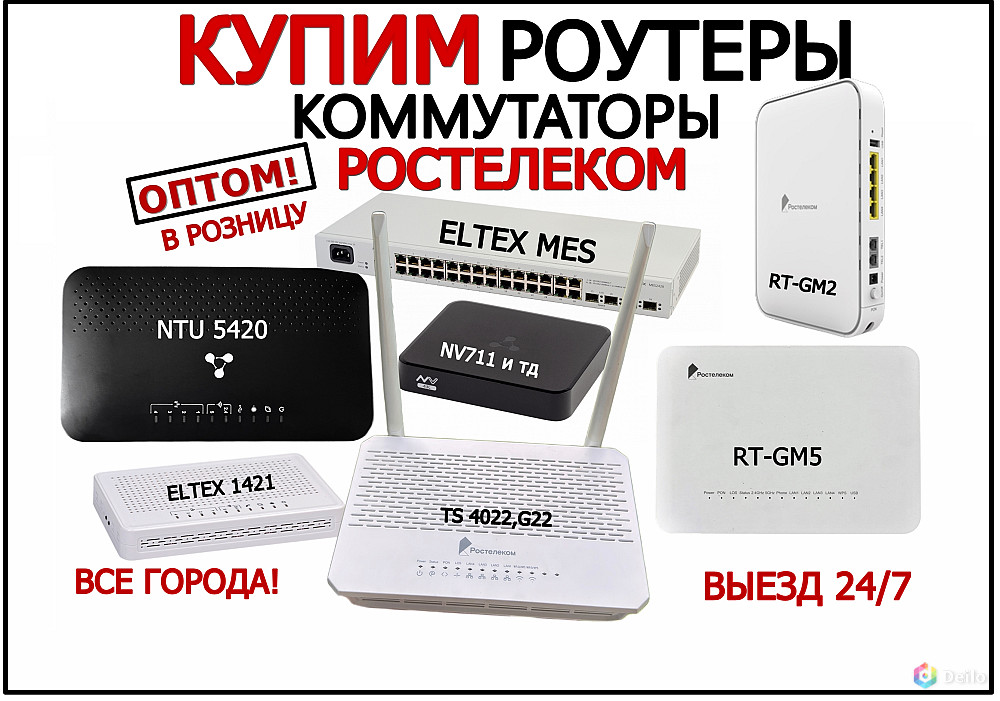 Оптическое оборудование (коммутаторы, Wi-Fi роутеры GPON)