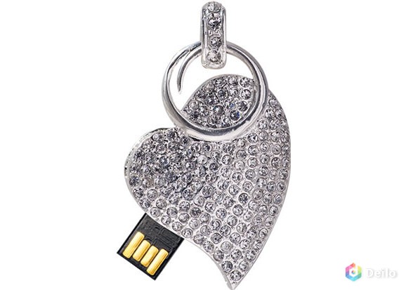 Кулон сердце на цепочке с USB памятью Орифлейм, новый 521680