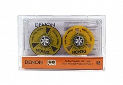 Шикарная аудиокассета "DENON" с боббинками оранжевого цвета